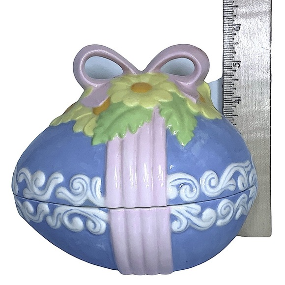 Vintage Hand Painted Easter Egg Candy Dish Trinket Dish Jar Functional Art 1981 - Picture 10 of 16